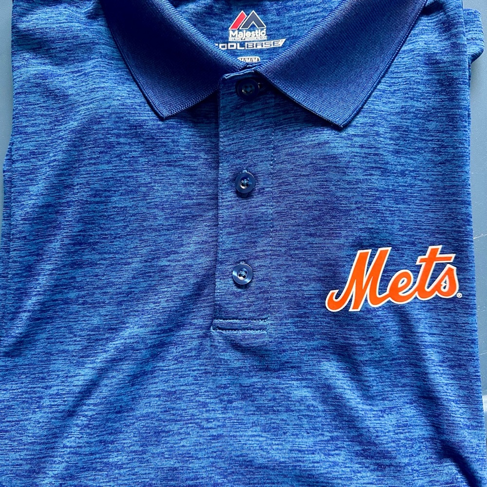 NWOT Mets Men’s Polo blue orange logo